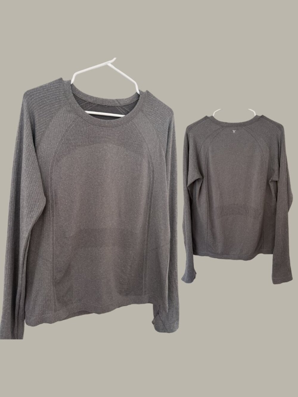 Old Navy Active Fluid Seamless Long Sleeve Fitted Top, Grey, Size XL